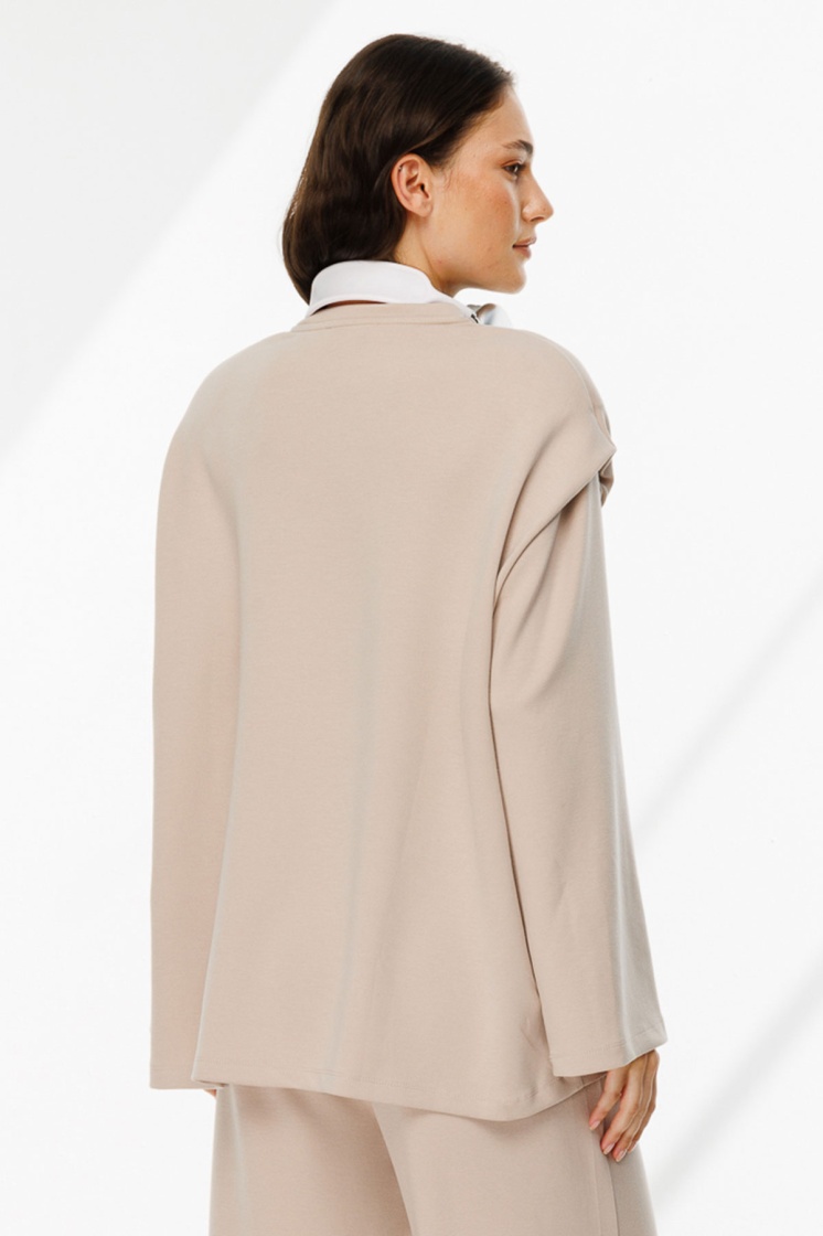 Vatkalı Compact Pamuk Taş Sweatshirt - 7