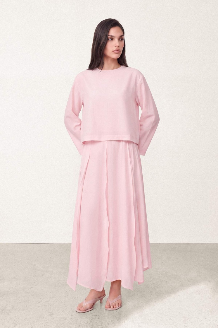 Volanlı Soft Pembe Etek Takım