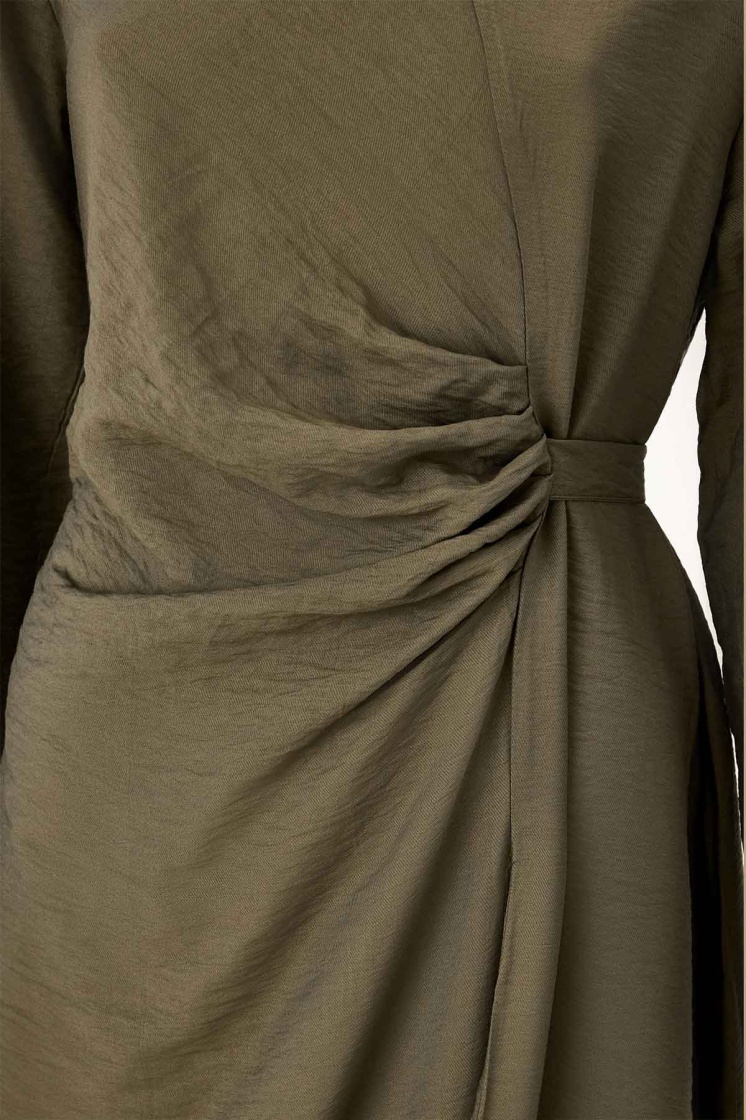 Yan Pile Detaylı Haki Pantolon Takım - 4