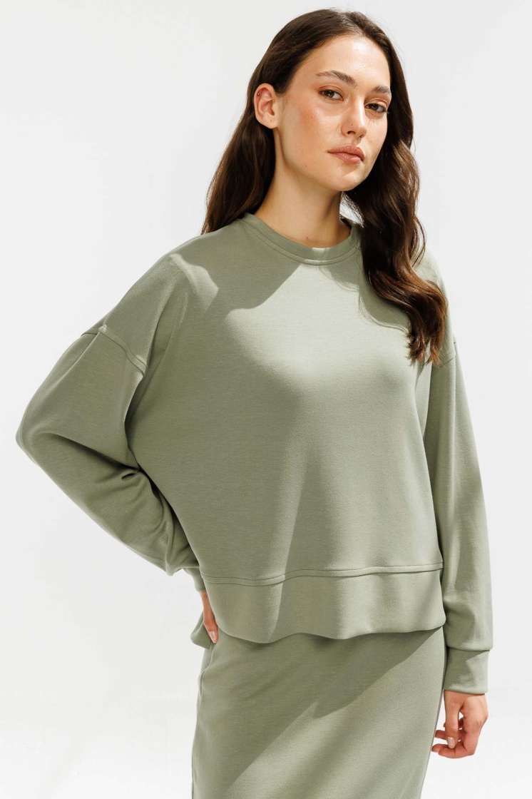 Yanları Yırtmaçlı Compact Çağla Sweatshirt - 6