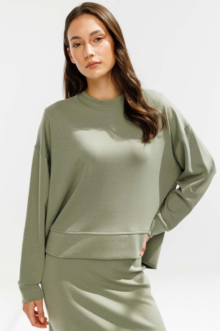 Yanları Yırtmaçlı Compact Çağla Sweatshirt - 7