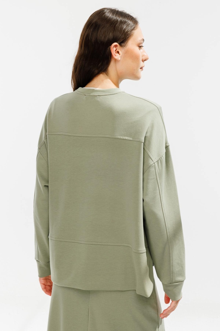 Yanları Yırtmaçlı Compact Çağla Sweatshirt - 8