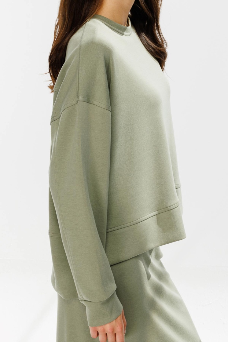 Yanları Yırtmaçlı Compact Çağla Sweatshirt - 5