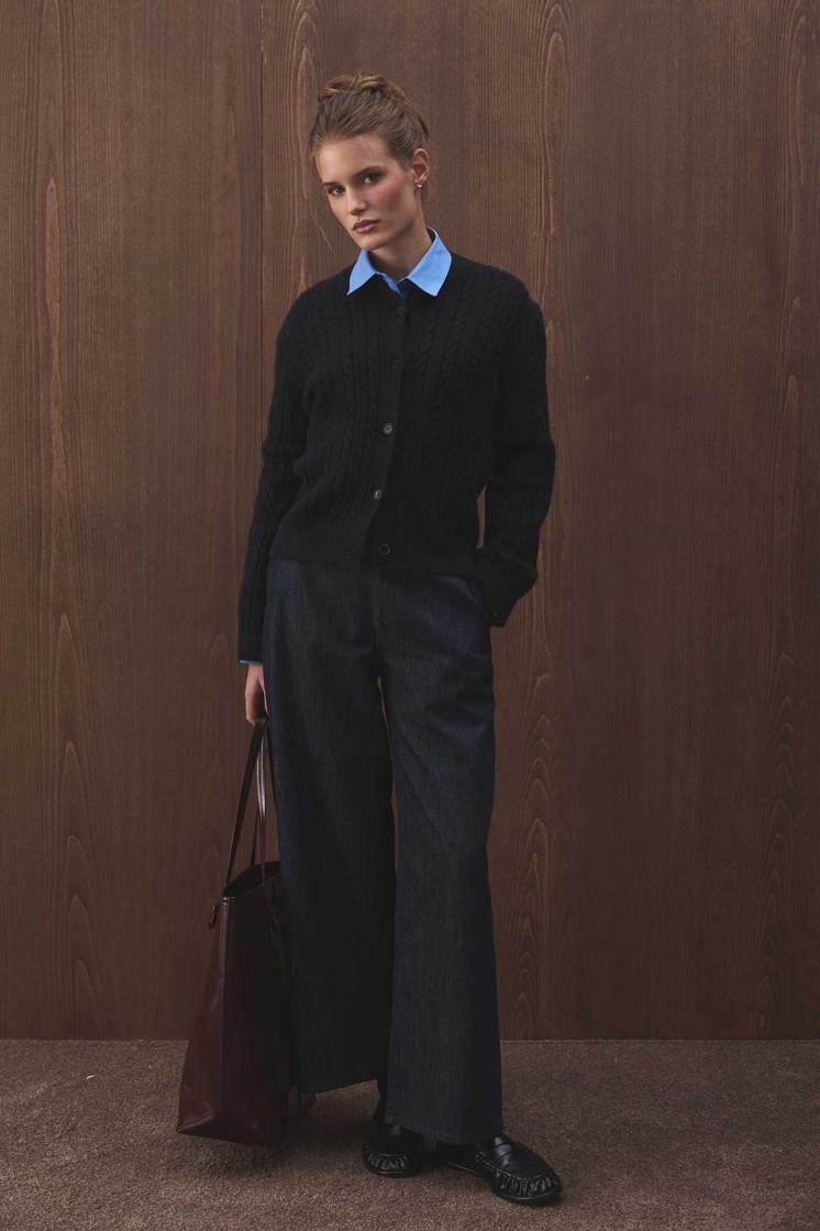 Yüksek Bel Minimal Denim Lacivert Pantolon