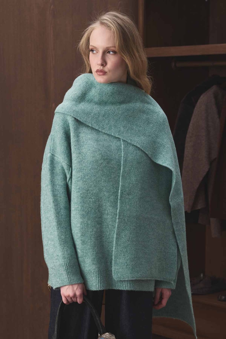 Yumuşak Dokulu Soft Mint Atkı - 5